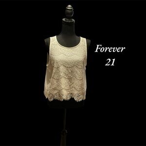 NWT OPEN BACK LACE FRONT SLEEVELESS TOP BY FOREVER 21